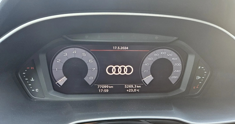 Audi Q3 cena 114700 przebieg: 77000, rok produkcji 2019 z Kobyłka małe 379